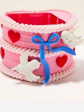 Pink Heart and Dove Soap Holder W Soap